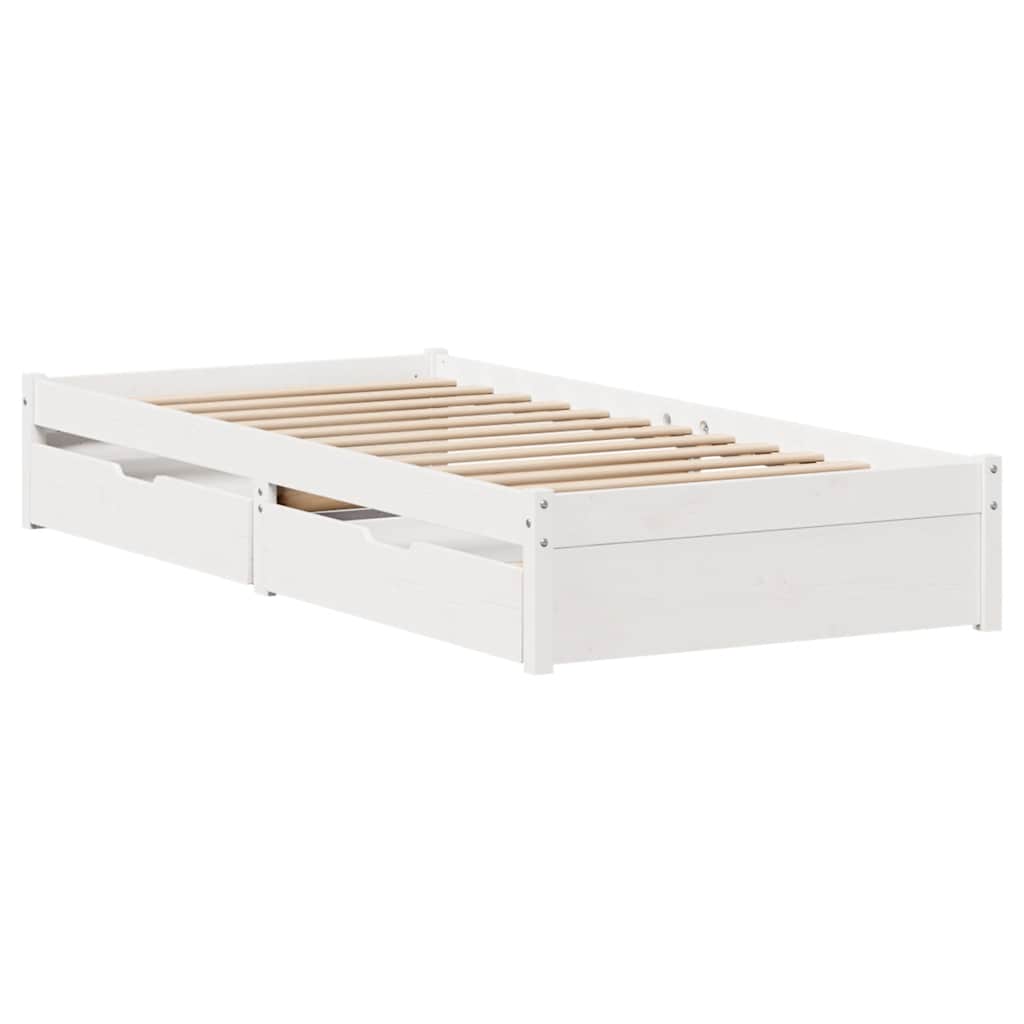 Letto senza Materasso Bianco 90x200 cm Legno Massello di Pino - homemem39
