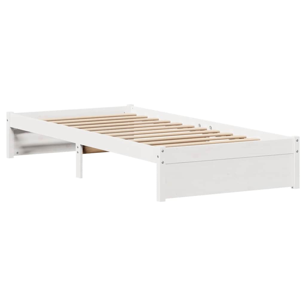 Letto senza Materasso Bianco 90x200 cm Legno Massello di Pino - homemem39