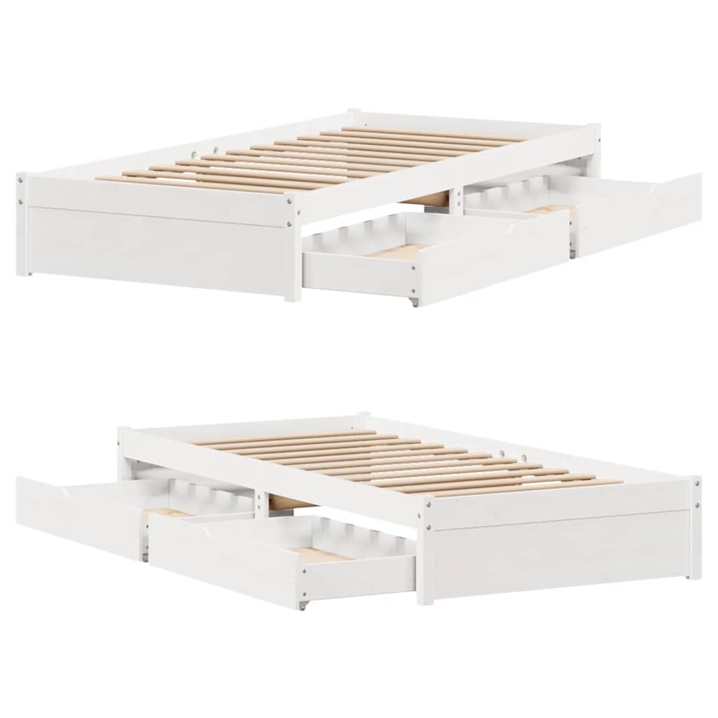 Letto senza Materasso Bianco 90x200 cm Legno Massello di Pino - homemem39