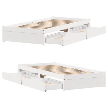 Letto senza Materasso Bianco 90x200 cm Legno Massello di Pino - homemem39
