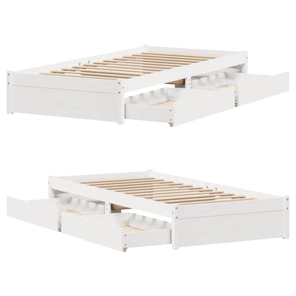 Giroletto senza Materasso Bianco 100x200 cm Legno Massello Pino - homemem39