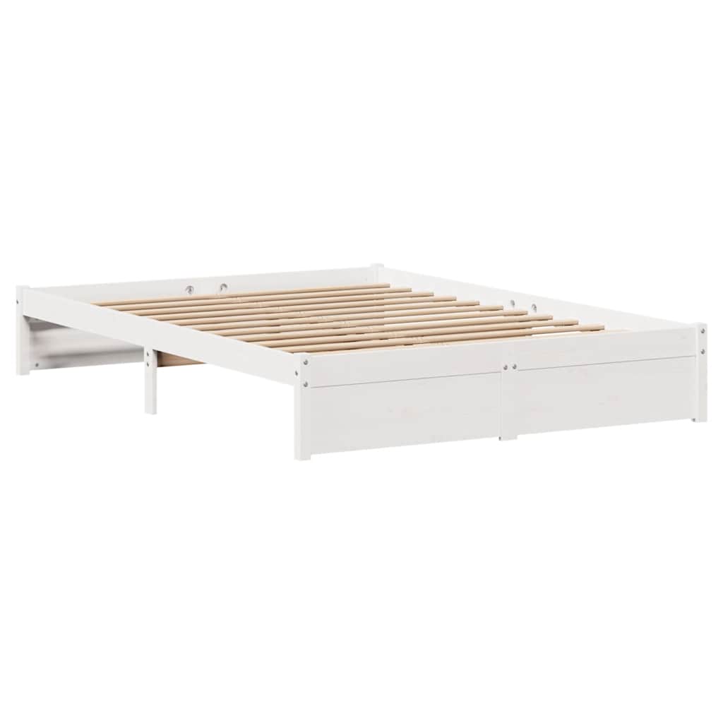 Letto senza Materasso Bianco 150x200 cm Legno Massello di Pino - homemem39