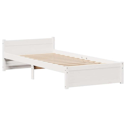Letto senza Materasso Bianco 90x190 cm in Legno Massello Pino - homemem39
