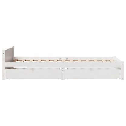 Letto senza Materasso Bianco 90x190 cm in Legno Massello Pino - homemem39