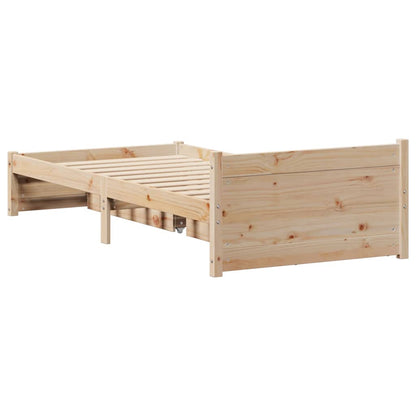 Letto senza Materasso 90x200 cm in Legno Massello di Pino