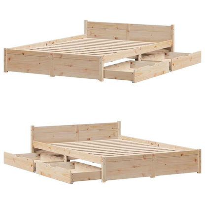 Letto senza Materasso 120x200 cm in Legno Massello di Pino