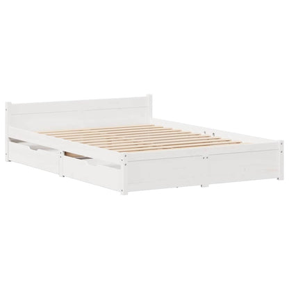 Letto senza Materasso Bianco 140x200 cm Legno Massello di Pino