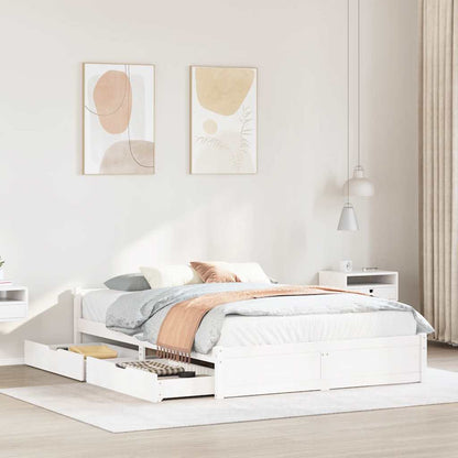 Letto senza Materasso Bianco 140x200 cm Legno Massello di Pino | homemem39