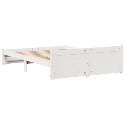 Letto senza Materasso Bianco 150x200 cm Legno Massello di Pino