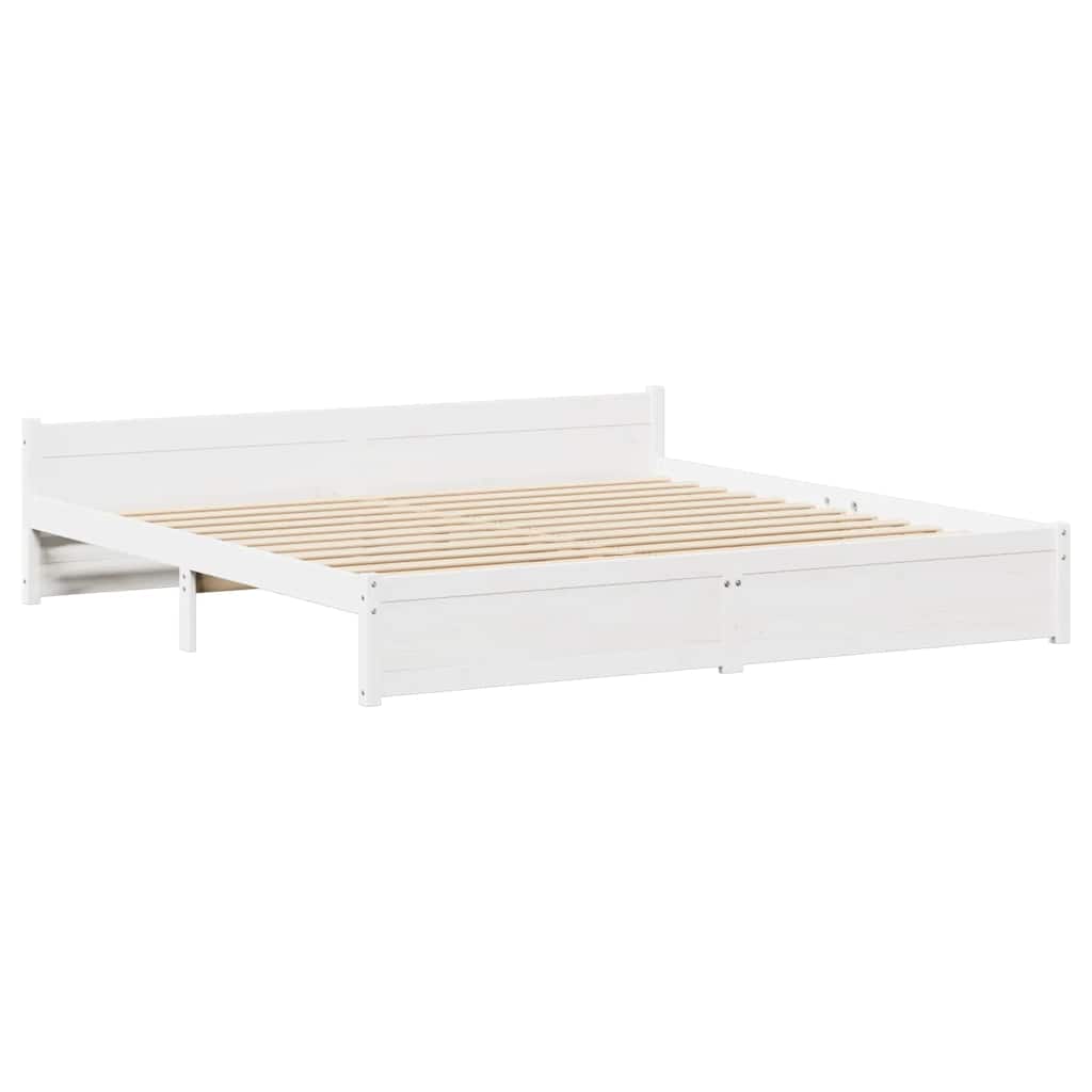 Letto senza Materasso Bianco 180x200 cm Legno Massello di Pino