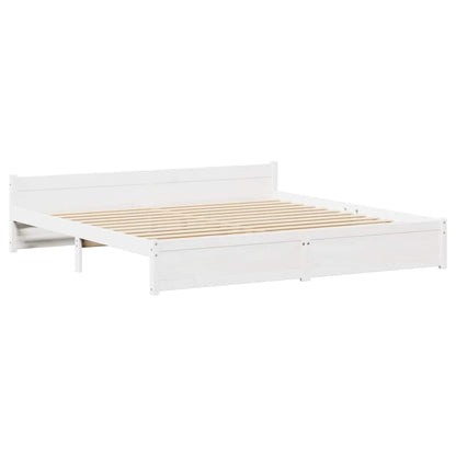 Letto senza Materasso Bianco 180x200 cm Legno Massello di Pino