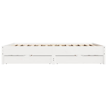 Giroletto senza Materasso Bianco 200x200 cm Legno Massello Pino | homemem39