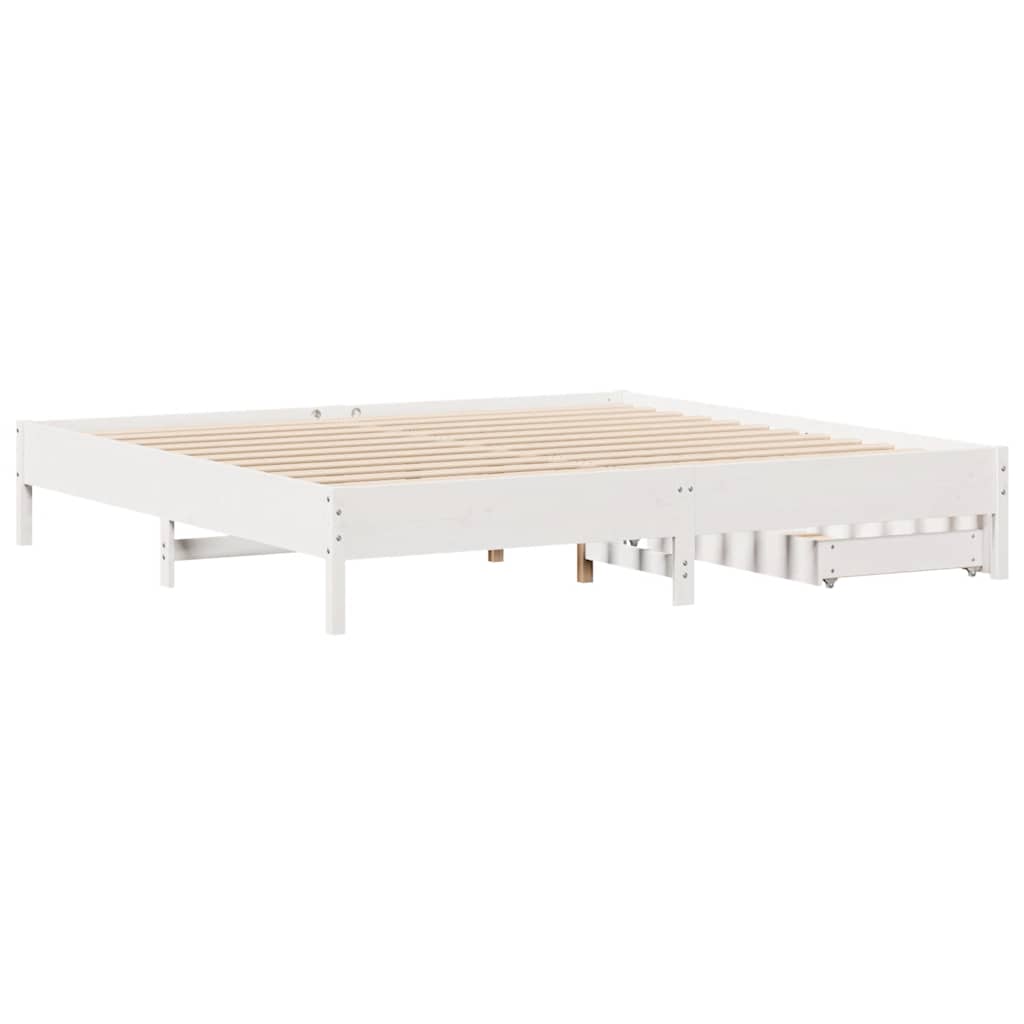 Letto senza Materasso Bianco 180x200 cm Legno Massello di Pino - homemem39