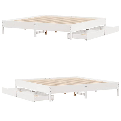 Letto senza Materasso Bianco 180x200 cm Legno Massello di Pino - homemem39