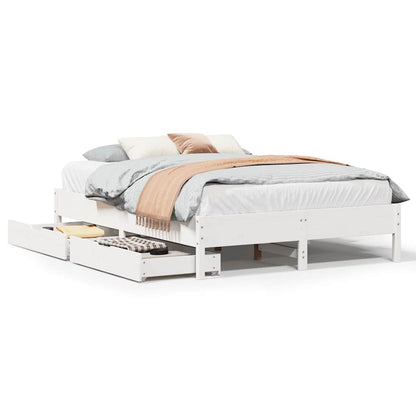 Letto senza Materasso Bianco 160x200 cm Legno Massello di Pino | homemem39