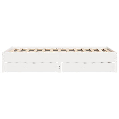 Letto senza Materasso Bianco 160x200 cm Legno Massello di Pino | homemem39