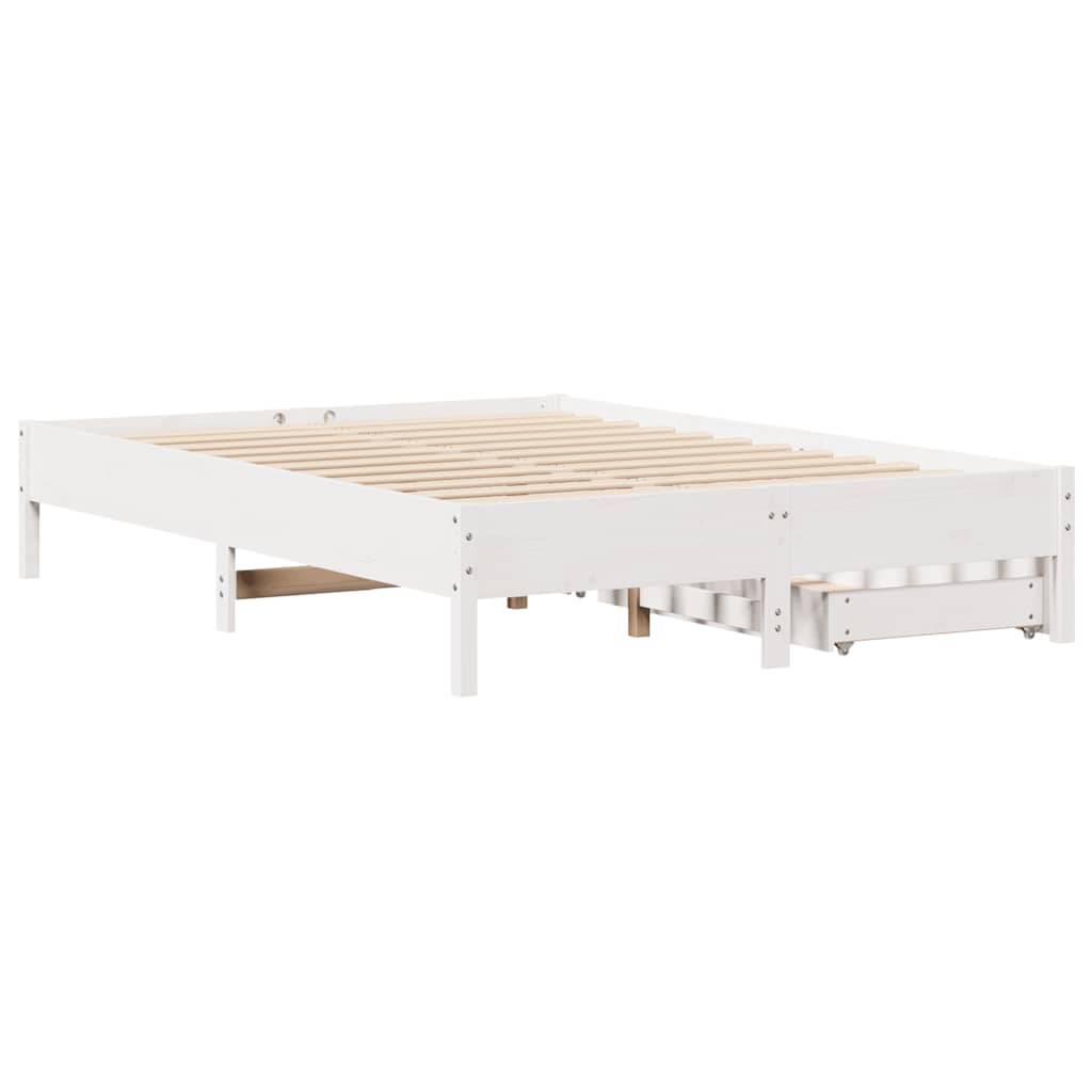 Letto senza Materasso Bianco 160x200 cm Legno Massello di Pino | homemem39