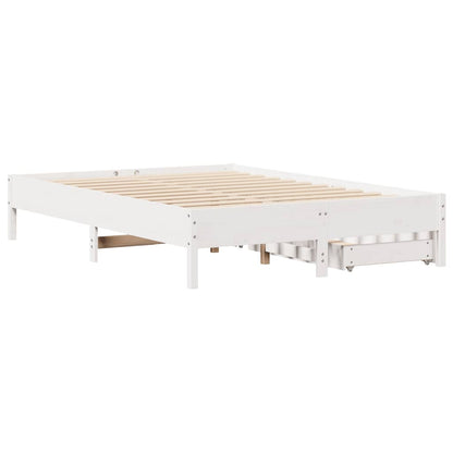 Letto senza Materasso Bianco 160x200 cm Legno Massello di Pino | homemem39