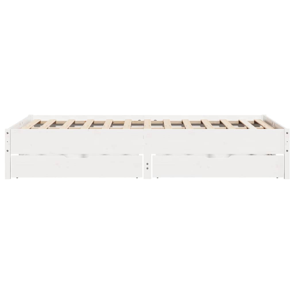 Letto senza Materasso Bianco 140x200 cm Legno Massello di Pino | homemem39
