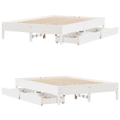 Letto senza Materasso Bianco 140x200 cm Legno Massello di Pino | homemem39