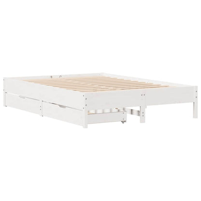 Letto senza Materasso Bianco 120x200 cm Legno Massello di Pino