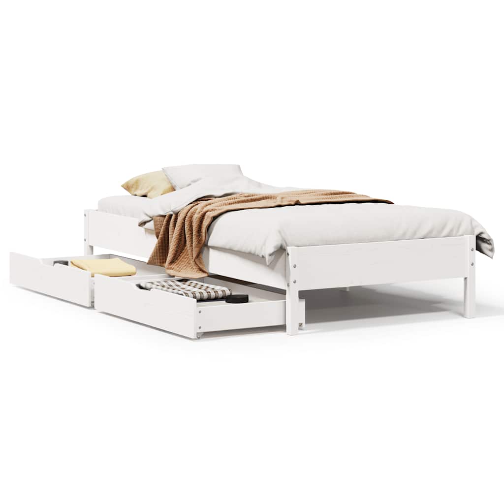 Letto senza Materasso Bianco 90x200 cm Legno Massello di Pino | homemem39