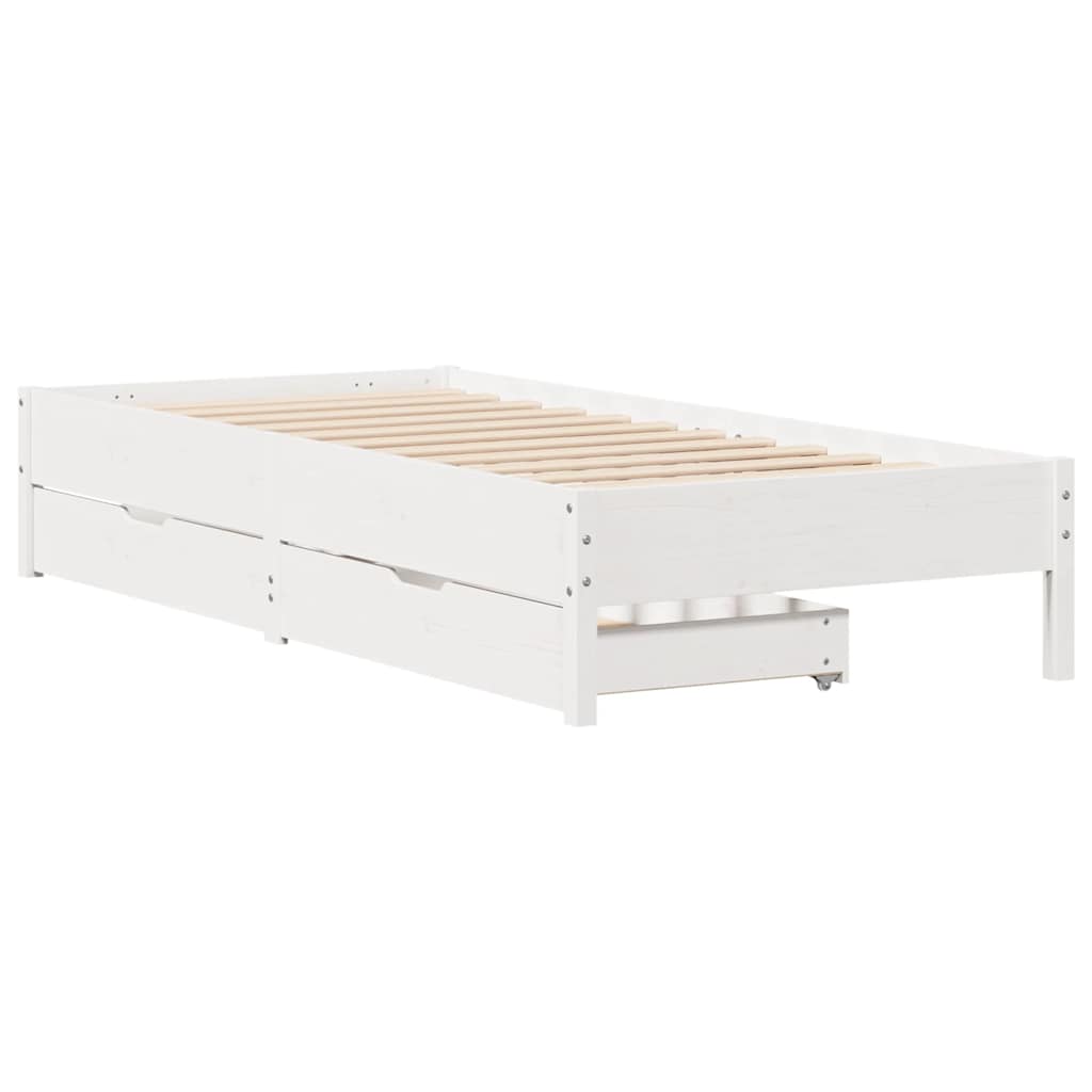 Letto senza Materasso Bianco 90x200 cm Legno Massello di Pino | homemem39