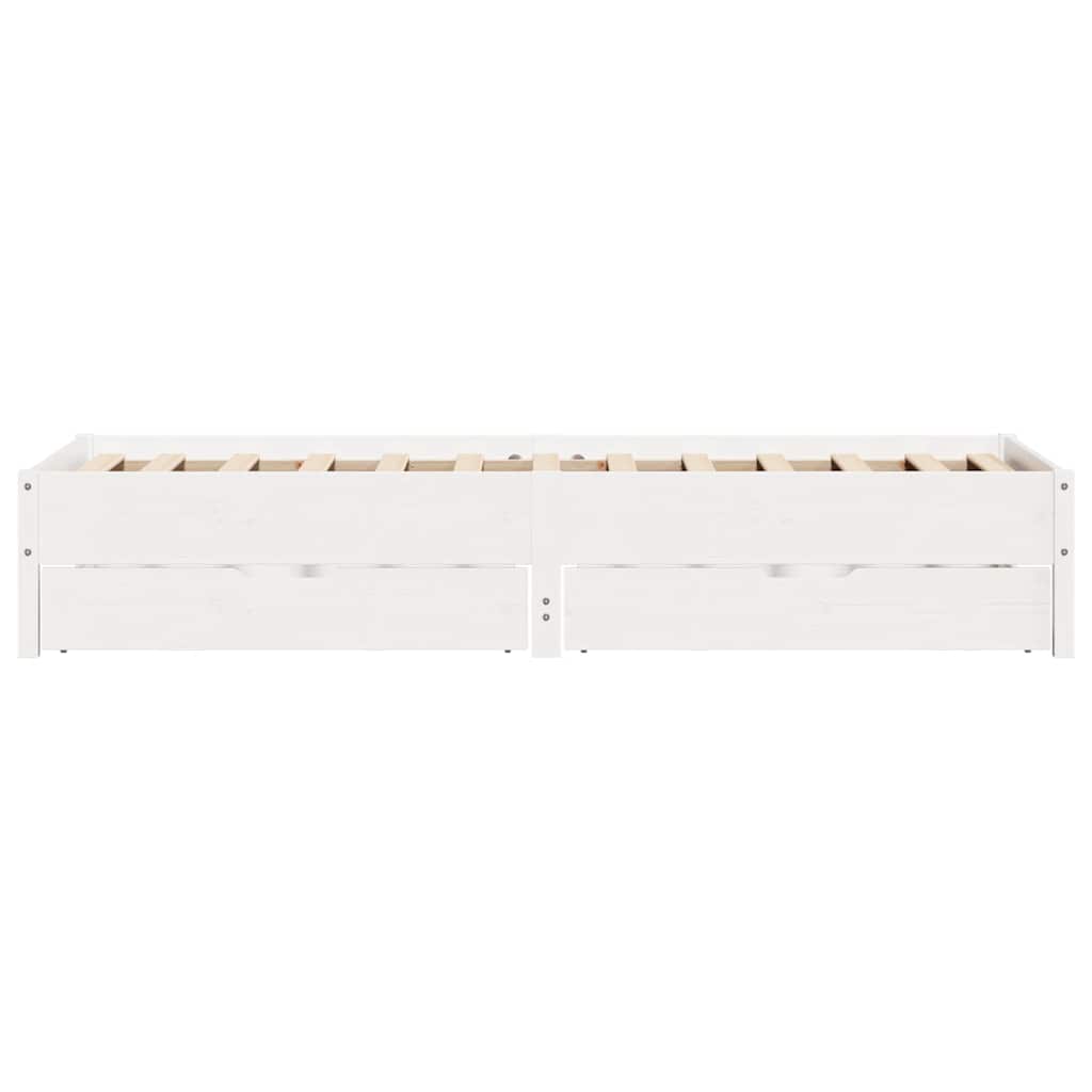 Letto senza Materasso Bianco 90x200 cm Legno Massello di Pino | homemem39