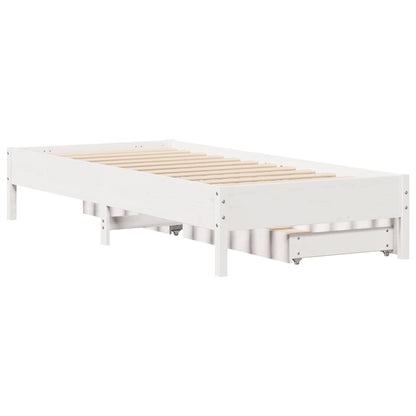 Letto senza Materasso Bianco 90x200 cm Legno Massello di Pino | homemem39