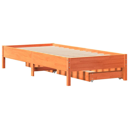 Letto senza Materasso Marrone Cera 90x200 cm Legno di Pino