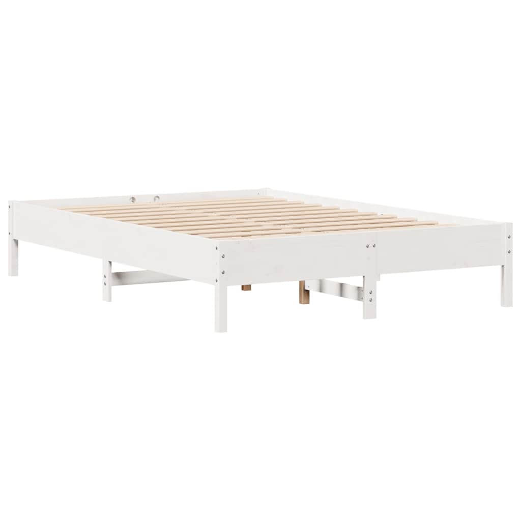 Letto senza Materasso Bianco 140x190 cm Legno Massello di Pino | homemem39
