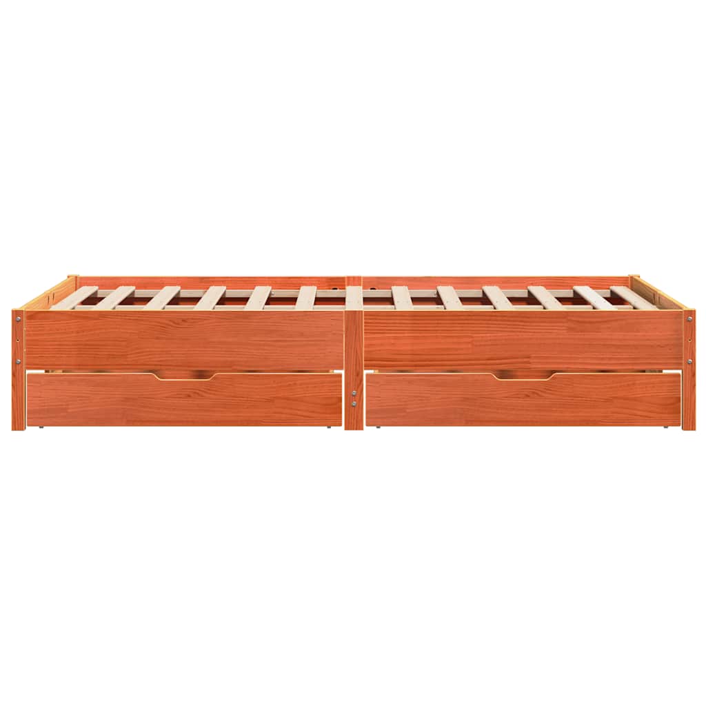 Letto senza Materasso Marrone Cera 140x190 cm in Legno di Pino | homemem39