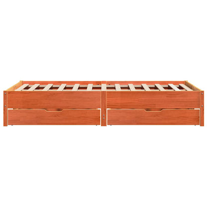 Letto senza Materasso Marrone Cera 140x190 cm in Legno di Pino | homemem39