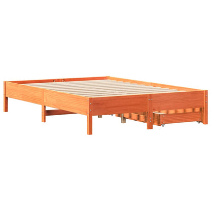 Letto senza Materasso Marrone Cera 140x190 cm in Legno di Pino | homemem39