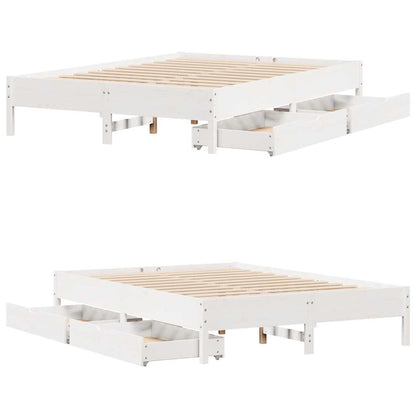 Letto senza Materasso Bianco 120x190 cm Legno Massello di Pino | homemem39