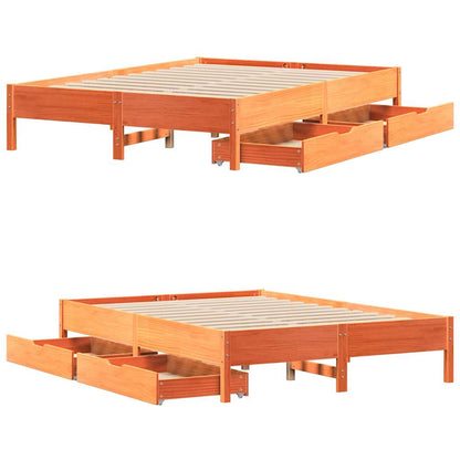 Letto senza Materasso Marrone Cera 120x190 cm in Legno di Pino | homemem39