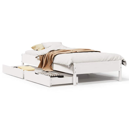 Letto senza Materasso Bianco 90x190 cm in Legno Massello Pino | homemem39