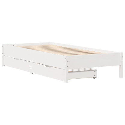 Letto senza Materasso Bianco 90x190 cm in Legno Massello Pino | homemem39