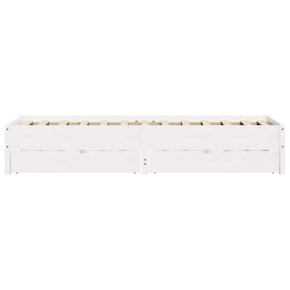 Letto senza Materasso Bianco 90x190 cm in Legno Massello Pino | homemem39