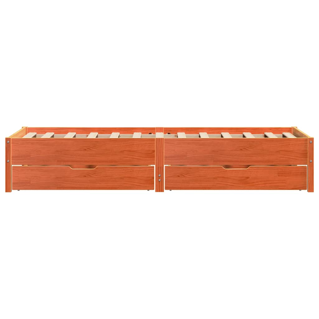 Letto senza Materasso Marrone Cera 90x190 cm in Legno di Pino | homemem39