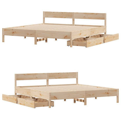 Letto senza Materasso 200x200 cm in Legno Massello di Pino