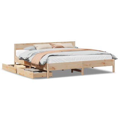Letto senza Materasso 180x200 cm in Legno Massello di Pino