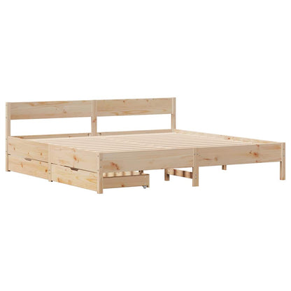 Letto senza Materasso 180x200 cm in Legno Massello di Pino