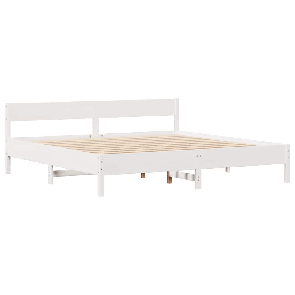 Letto senza Materasso Bianco 180x200 cm Legno Massello di Pino - homemem39