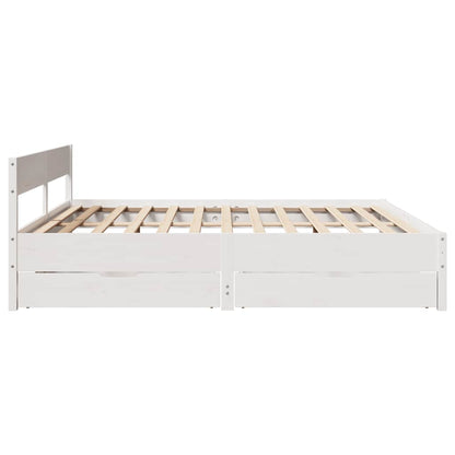 Letto senza Materasso Bianco 180x200 cm Legno Massello di Pino - homemem39
