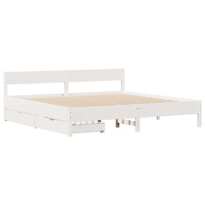 Letto senza Materasso Bianco 160x200 cm Legno Massello di Pino