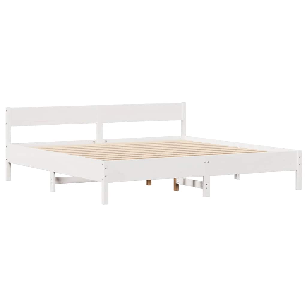Letto senza Materasso Bianco 160x200 cm Legno Massello di Pino