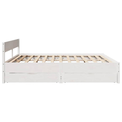 Letto senza Materasso Bianco 160x200 cm Legno Massello di Pino