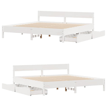 Letto senza Materasso Bianco 160x200 cm Legno Massello di Pino