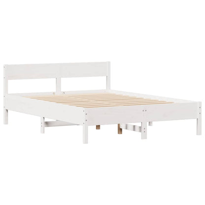 Letto senza Materasso Bianco 150x200 cm Legno Massello di Pino | homemem39